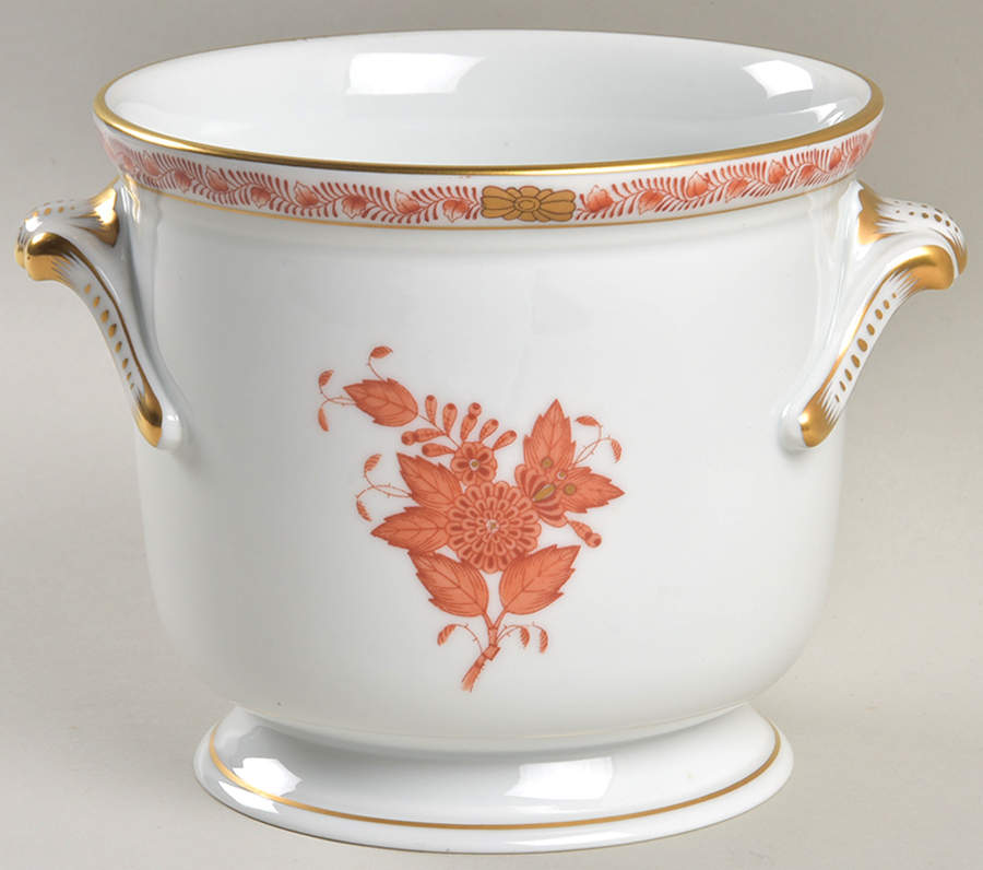 Chinese Bouquet Rust (AOG) Medium Cachepot by Herend-1