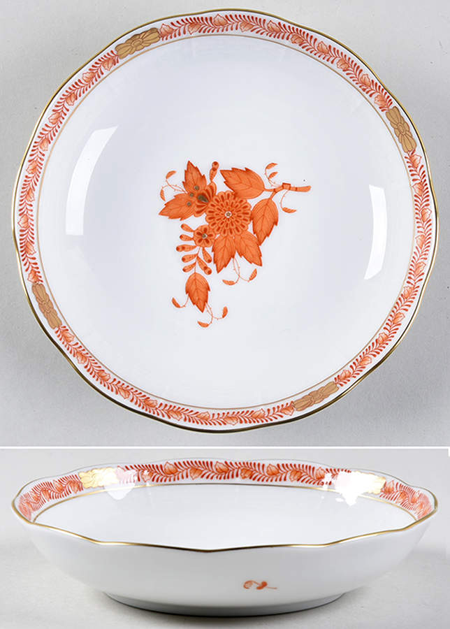 Chinese Bouquet Rust (AOG) Saucer for Chocolate Cup by Herend-1