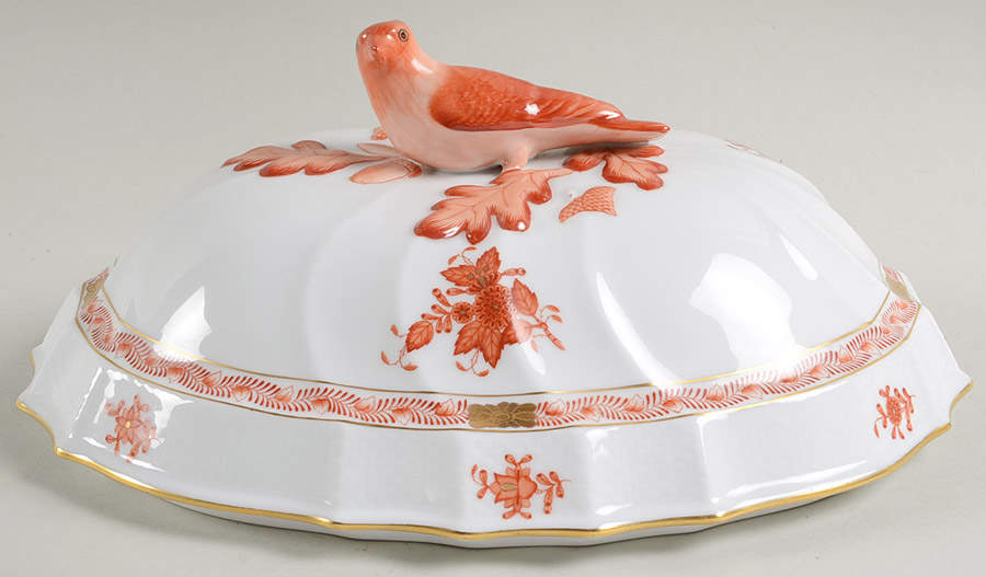 Chinese Bouquet Rust (AOG) Lid for Tureen by Herend-1