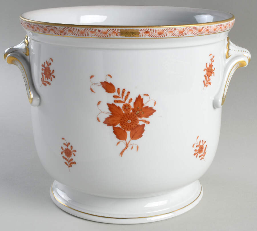 Chinese Bouquet Rust (AOG) 8" Cachepot by Herend-1