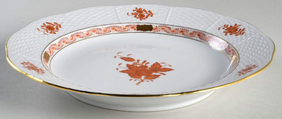 Chinese Bouquet Rust (AOG) 4-Piece Hors d'Oeuvres Set, Tray Only by Herend-1