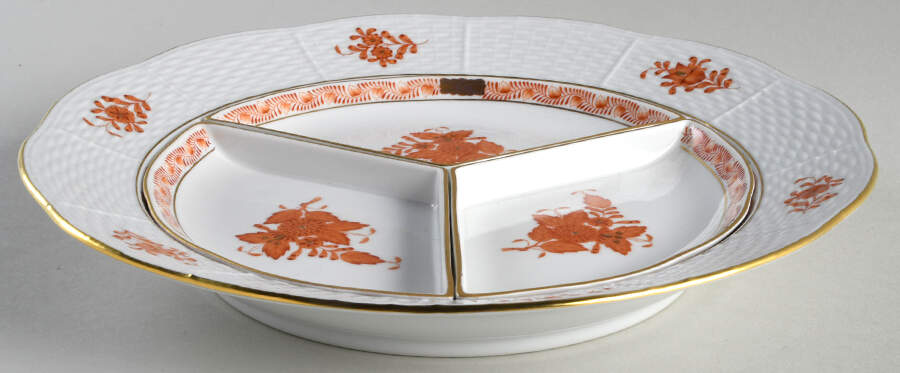 Chinese Bouquet Rust (AOG) (4 Pc) Hors d'Oeuvres Set by Herend-1