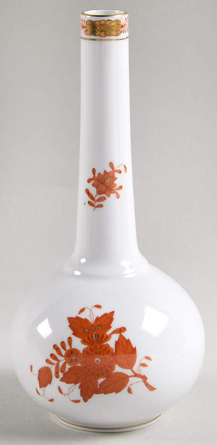 Chinese Bouquet Rust (AOG) 7" Bud Vase by Herend-1
