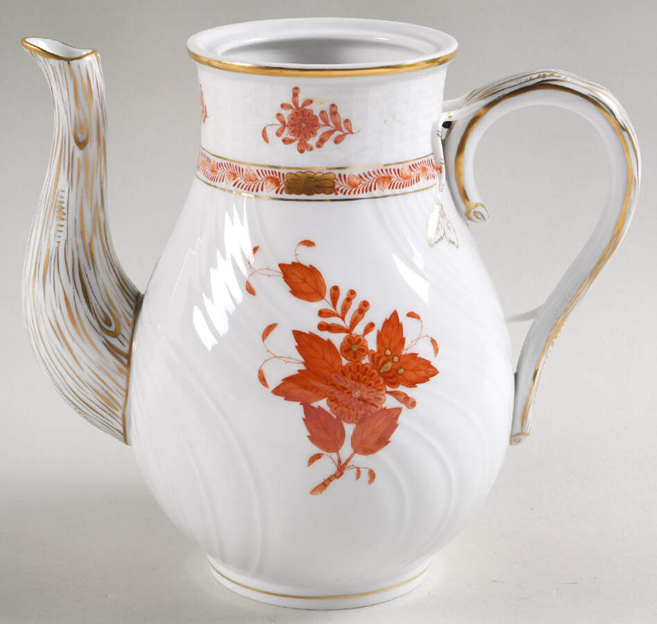 Chinese Bouquet Rust (AOG) Coffee Pot No Lid by Herend-1