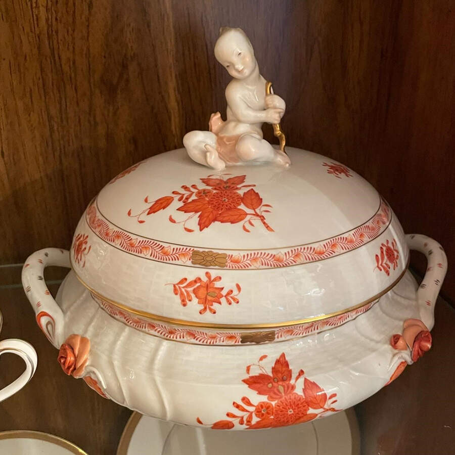Chinese Bouquet Rust (AOG) Tureen & Lid by Herend-1