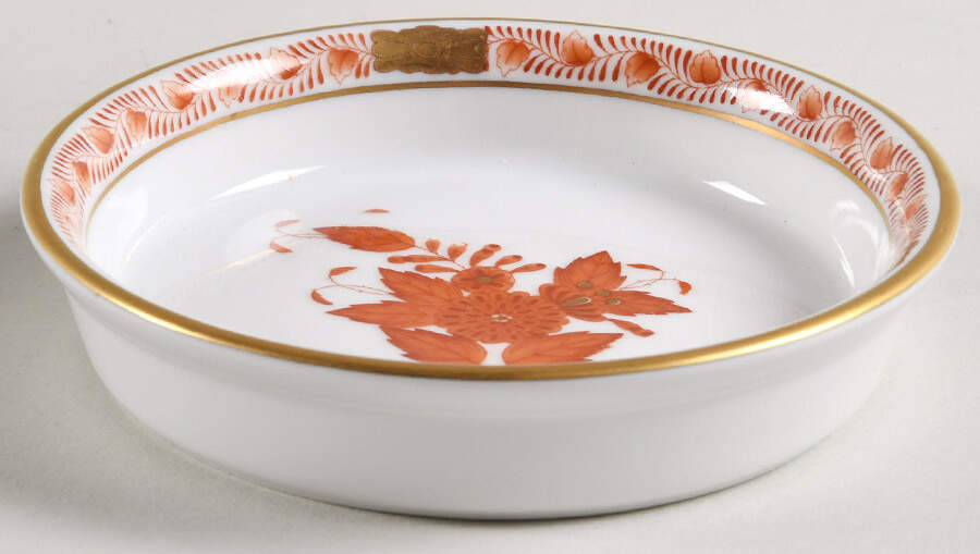 Chinese Bouquet Rust (AOG) Underplate for 2" Flower Pot by Herend-1