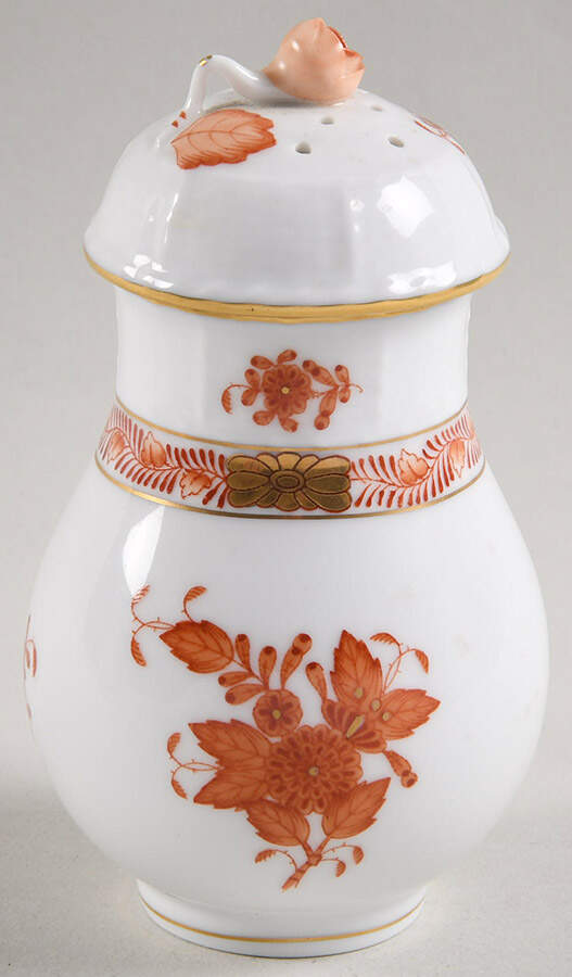 Chinese Bouquet Rust (AOG) Sugar Shaker &  Lid by Herend-1