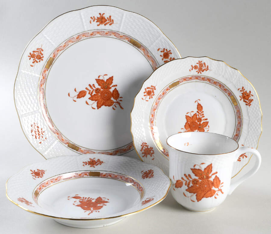Chinese Bouquet Rust (AOG) 4 Piece Place Setting by Herend-1