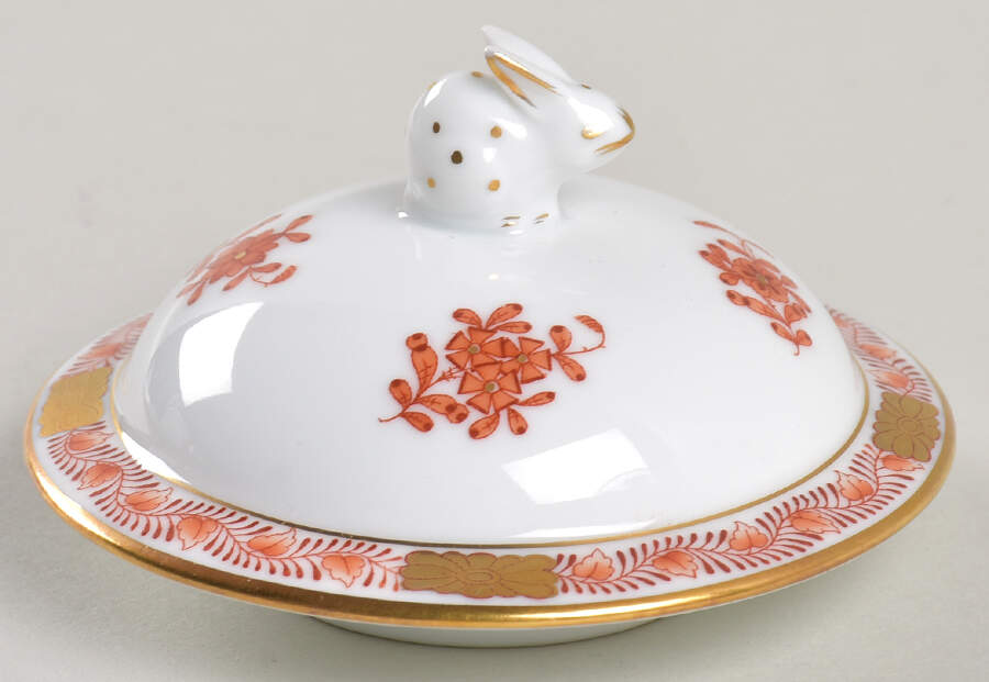 Chinese Bouquet Rust (AOG) Lid for Teapot by Herend-1