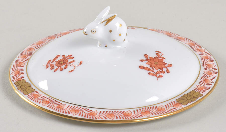 Chinese Bouquet Rust (AOG) Lid for Sugar Bowl by Herend-1