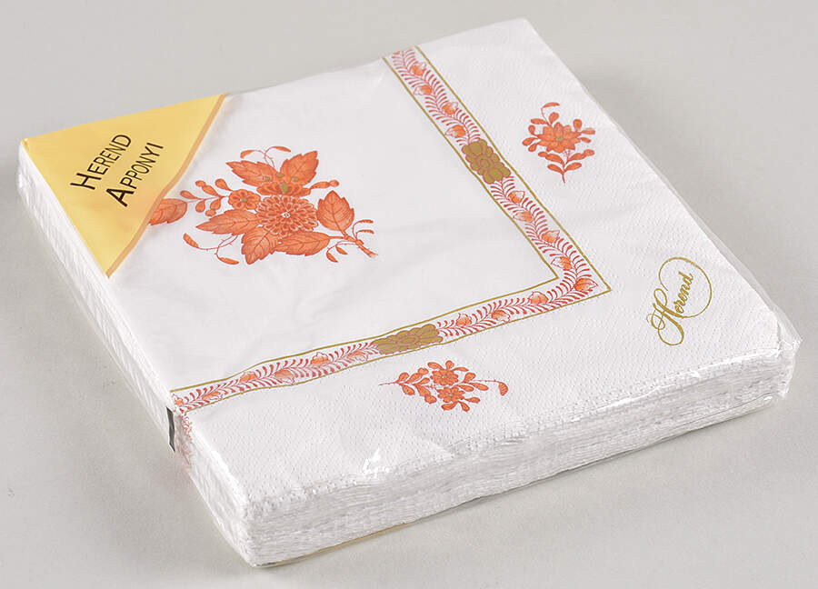 Chinese Bouquet Rust (AOG) Package of Paper Dinner Napkins by Herend-1