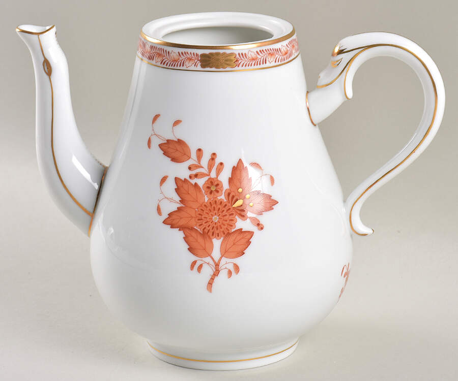 Chinese Bouquet Rust (AOG) Coffee Pot No Lid by Herend-1