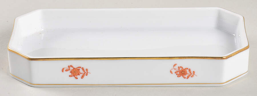 Chinese Bouquet Rust (AOG) Oblong Box No Lid by Herend-1