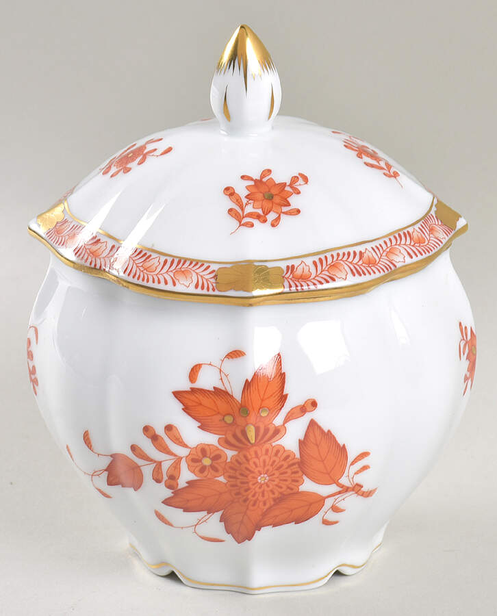 Chinese Bouquet Rust (AOG) Bon Bon & Lid by Herend-1