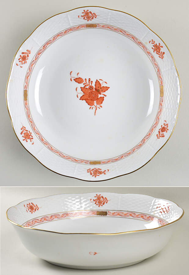 Chinese Bouquet Rust (AOG) 10" Large Salad Serving Bowl by Herend-1
