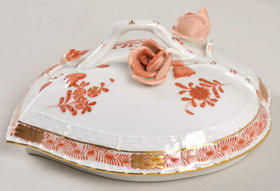 Chinese Bouquet Rust (AOG) Large Household Box, Lid Only by Herend-1