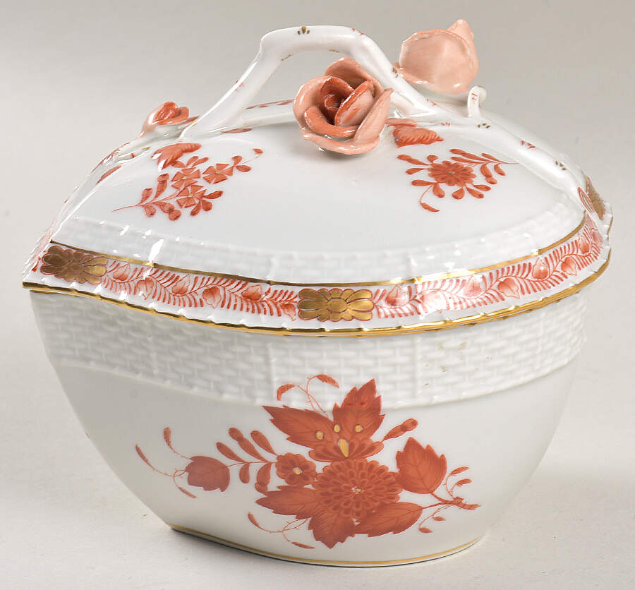 Chinese Bouquet Rust (AOG) Large Household Box by Herend-1