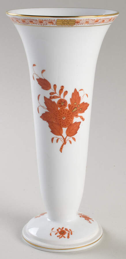 Chinese Bouquet Rust (AOG) 8" Flared Vase by Herend-1