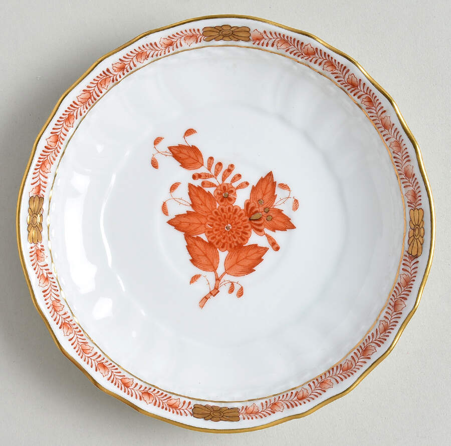 Chinese Bouquet Rust (AOG) Saucer for Flat Cup by Herend-1