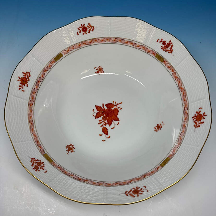 Chinese Bouquet Rust (AOG) 12" Large Salad Serving Bowl by Herend-1