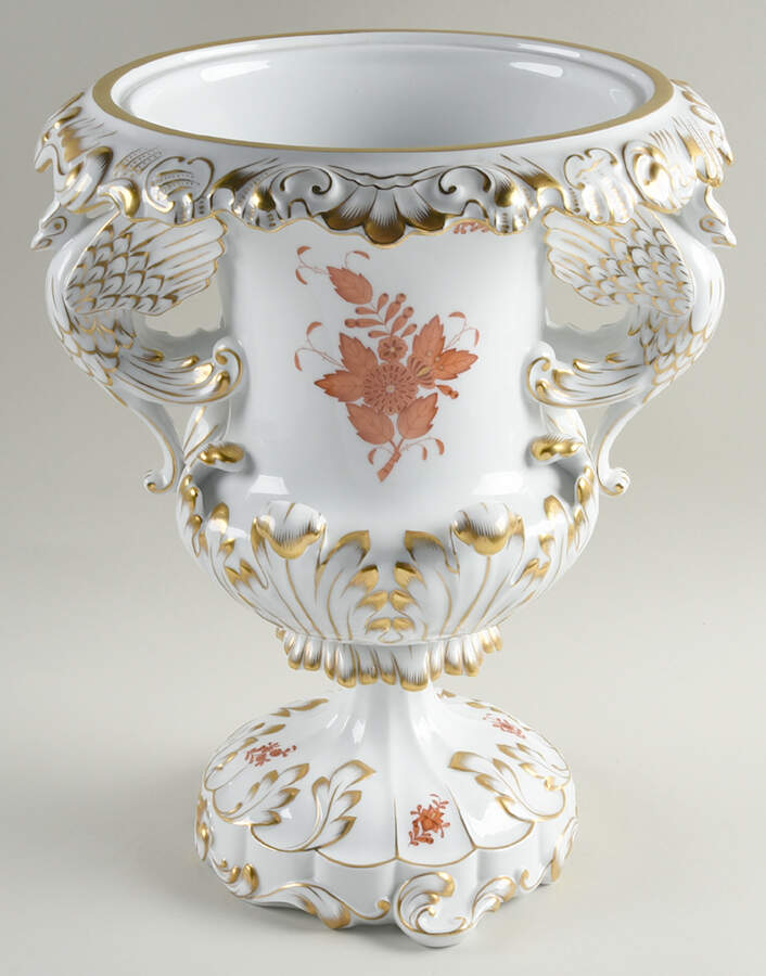 Chinese Bouquet Rust (AOG) Vase/Urn No Lid by Herend-1