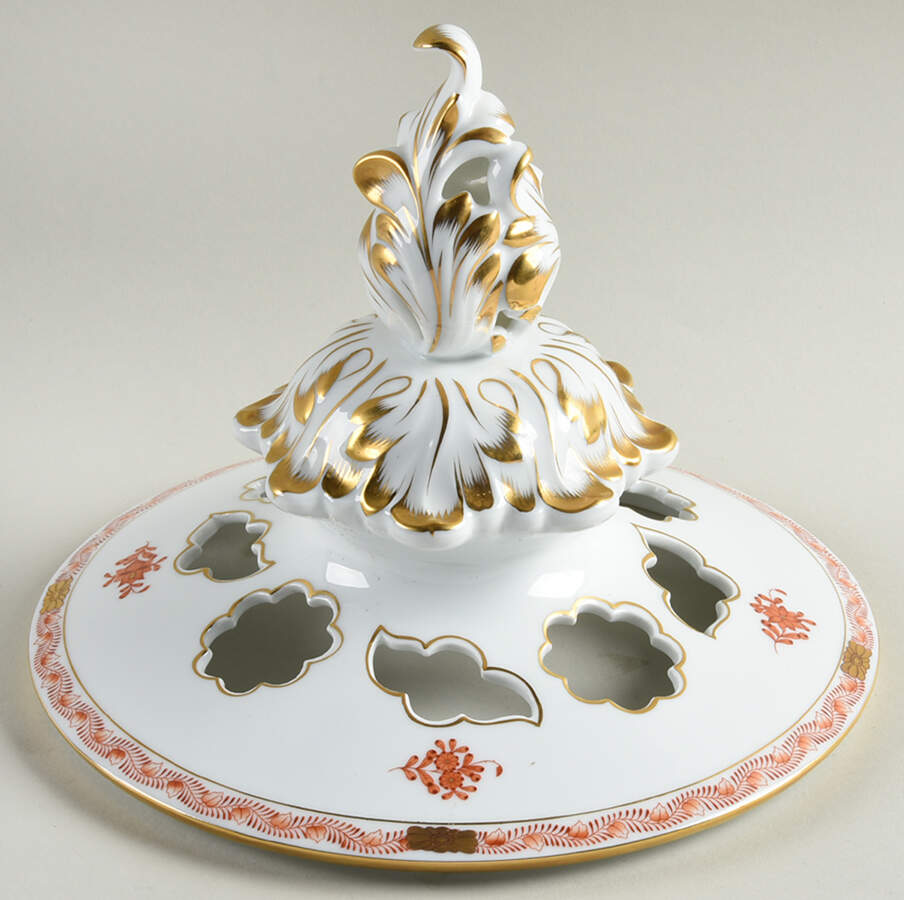 Chinese Bouquet Rust (AOG) Lid for Vase/Urn by Herend-1