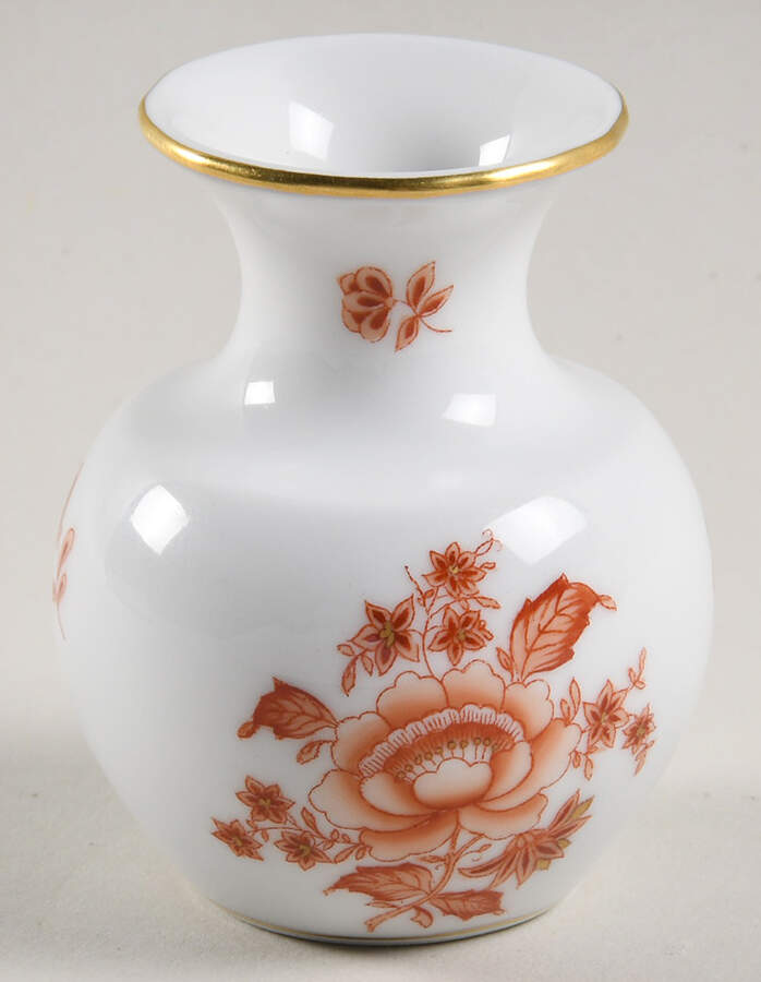 Chinese Bouquet Rust (AOG) 2" Mini Bud Vase by Herend-1