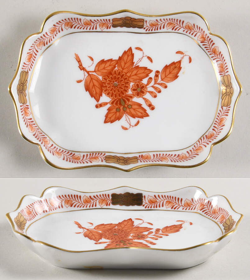 Chinese Bouquet Rust (AOG) Miniature Tray by Herend-1
