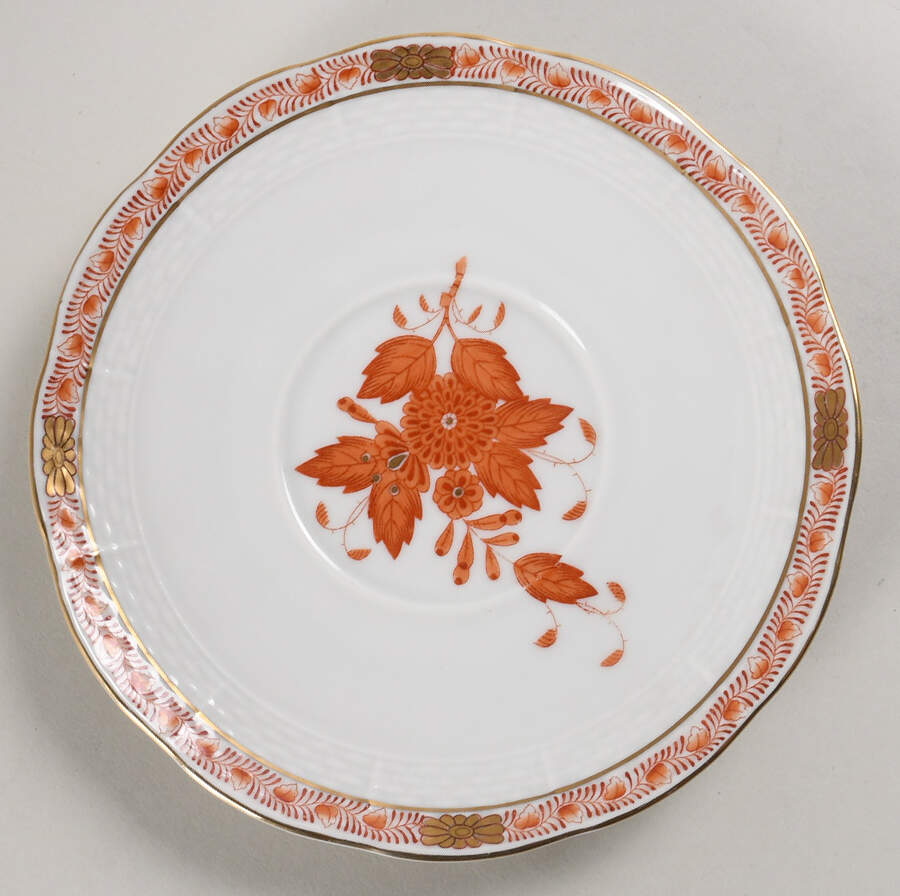 Chinese Bouquet Rust (AOG) Saucer for Cream Soup Bowl by Herend-1