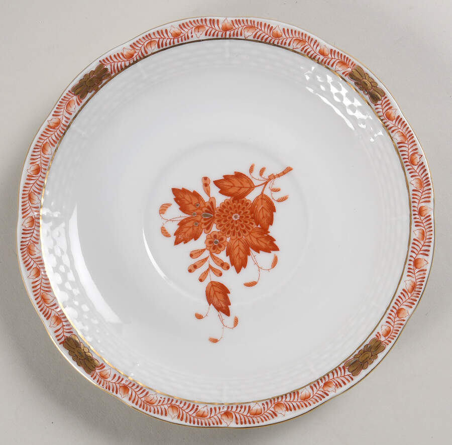 Chinese Bouquet Rust (AOG) Saucer for Cream Soup Bowl by Herend-1