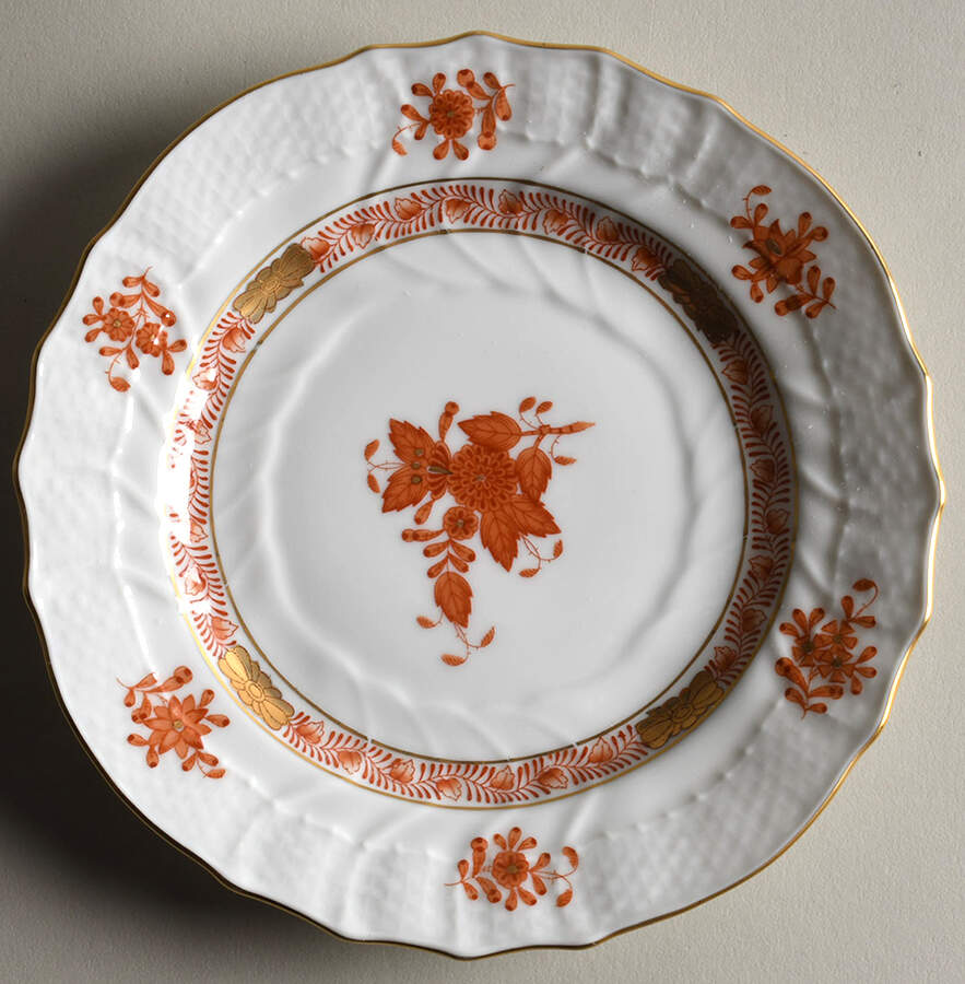 Chinese Bouquet Rust (AOG) Bread & Butter Plate by Herend-1