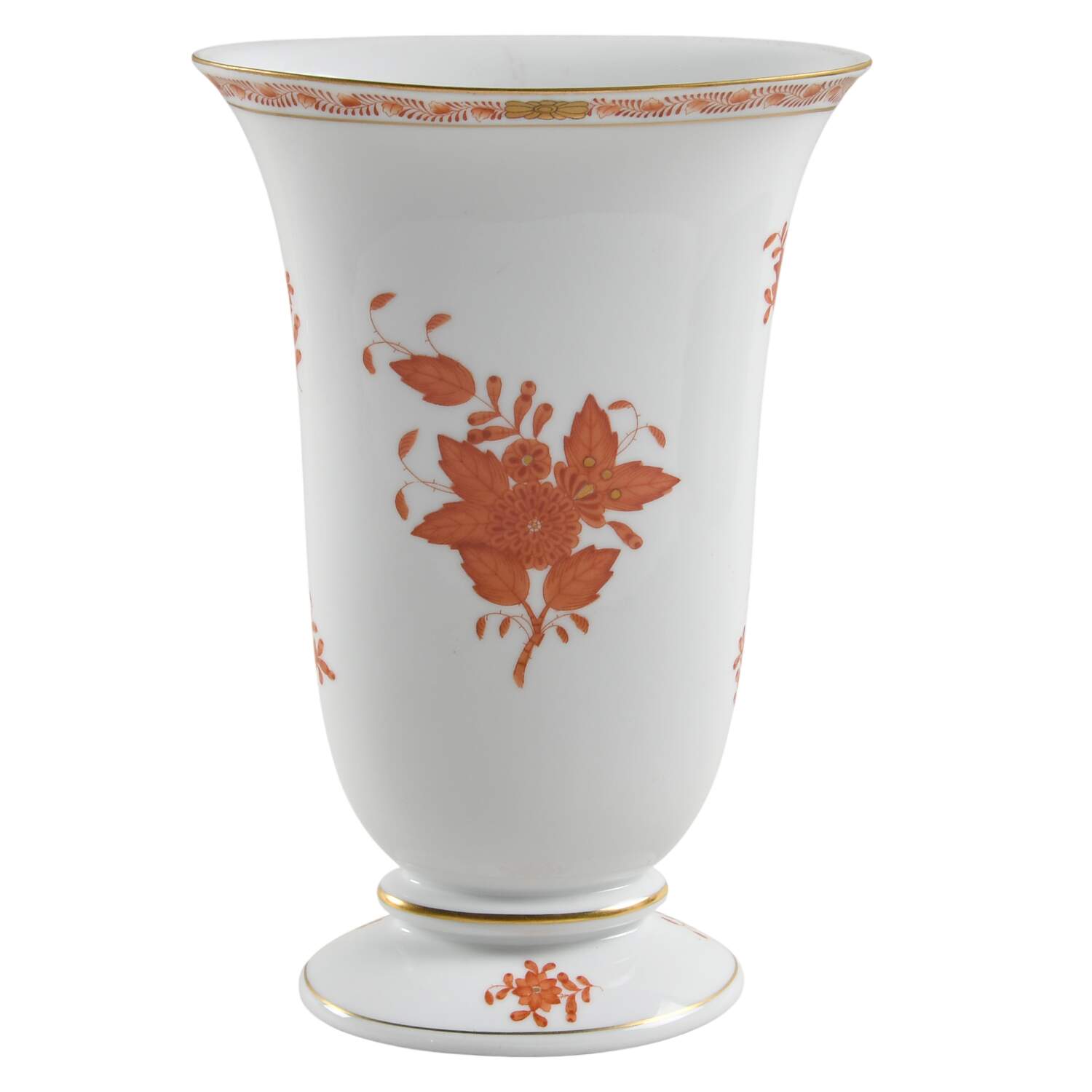 Chinese Bouquet Rust (AOG) 8" Oval Vase by Herend-1