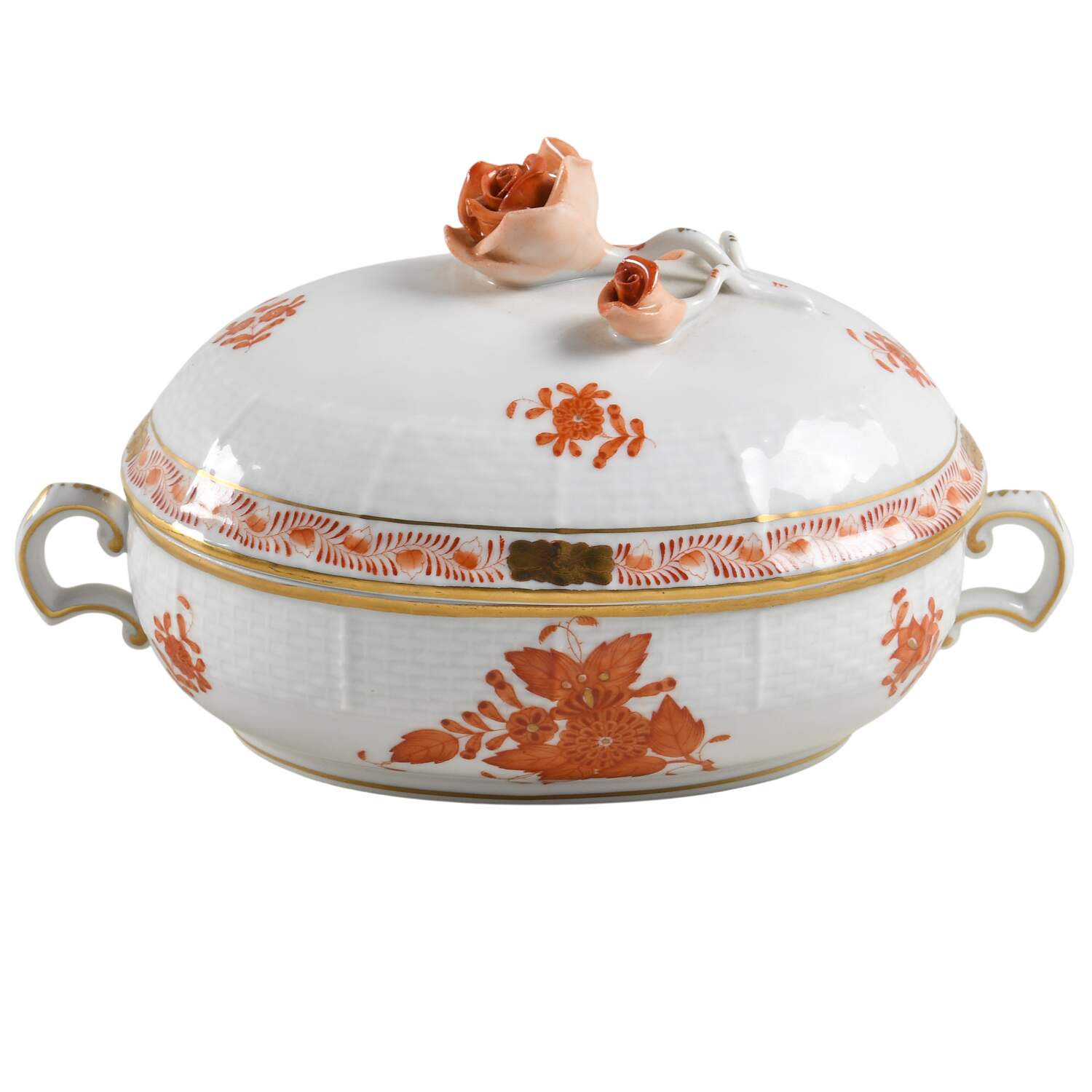 Chinese Bouquet Rust (AOG) Jam/Jelly & Lid by Herend-1