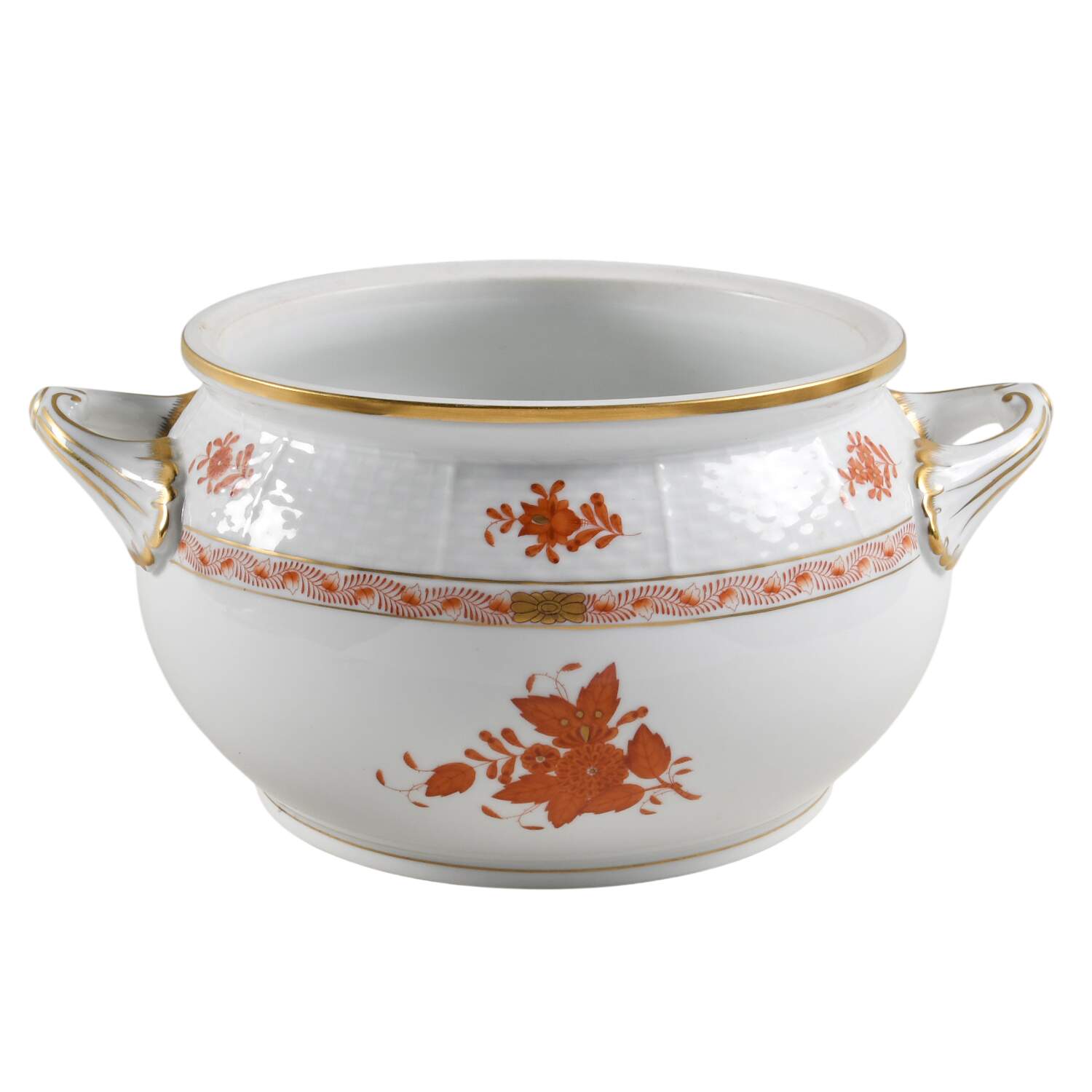 Chinese Bouquet Rust (AOG) Bean Pot No Lid by Herend-1