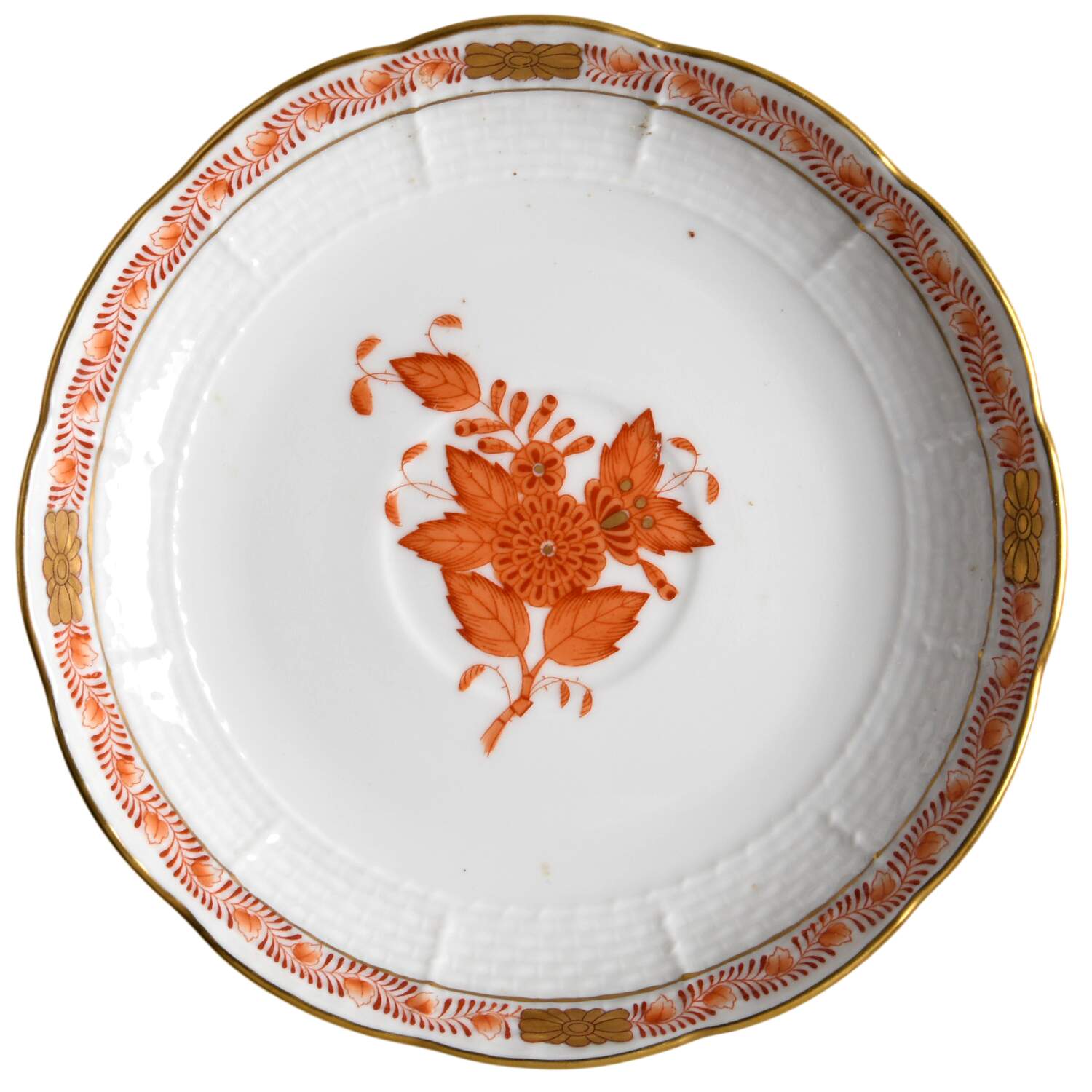 Chinese Bouquet Rust (AOG) Saucer for Flat Cup by Herend-1