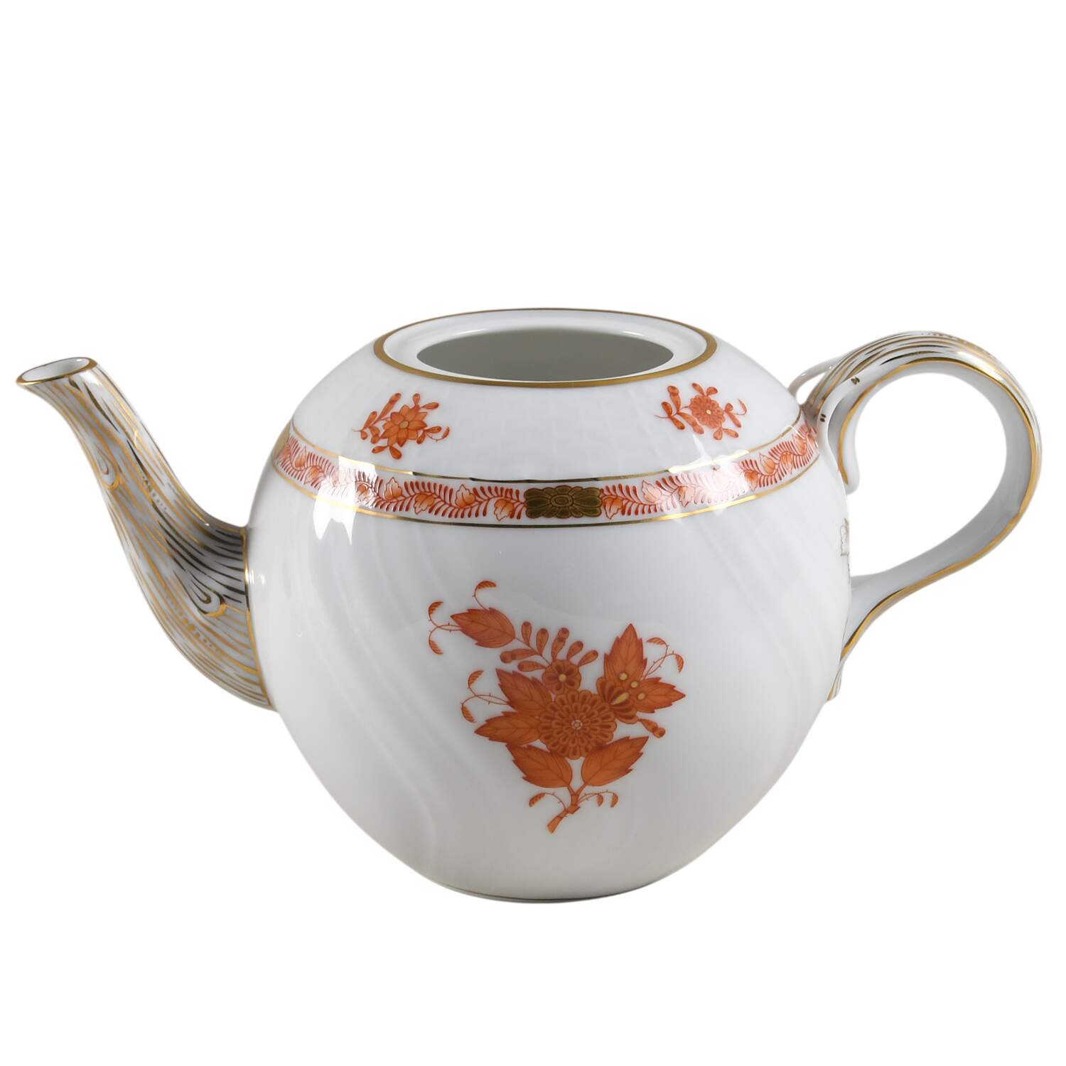 Chinese Bouquet Rust (AOG) Small Teapot No Lid by Herend-1