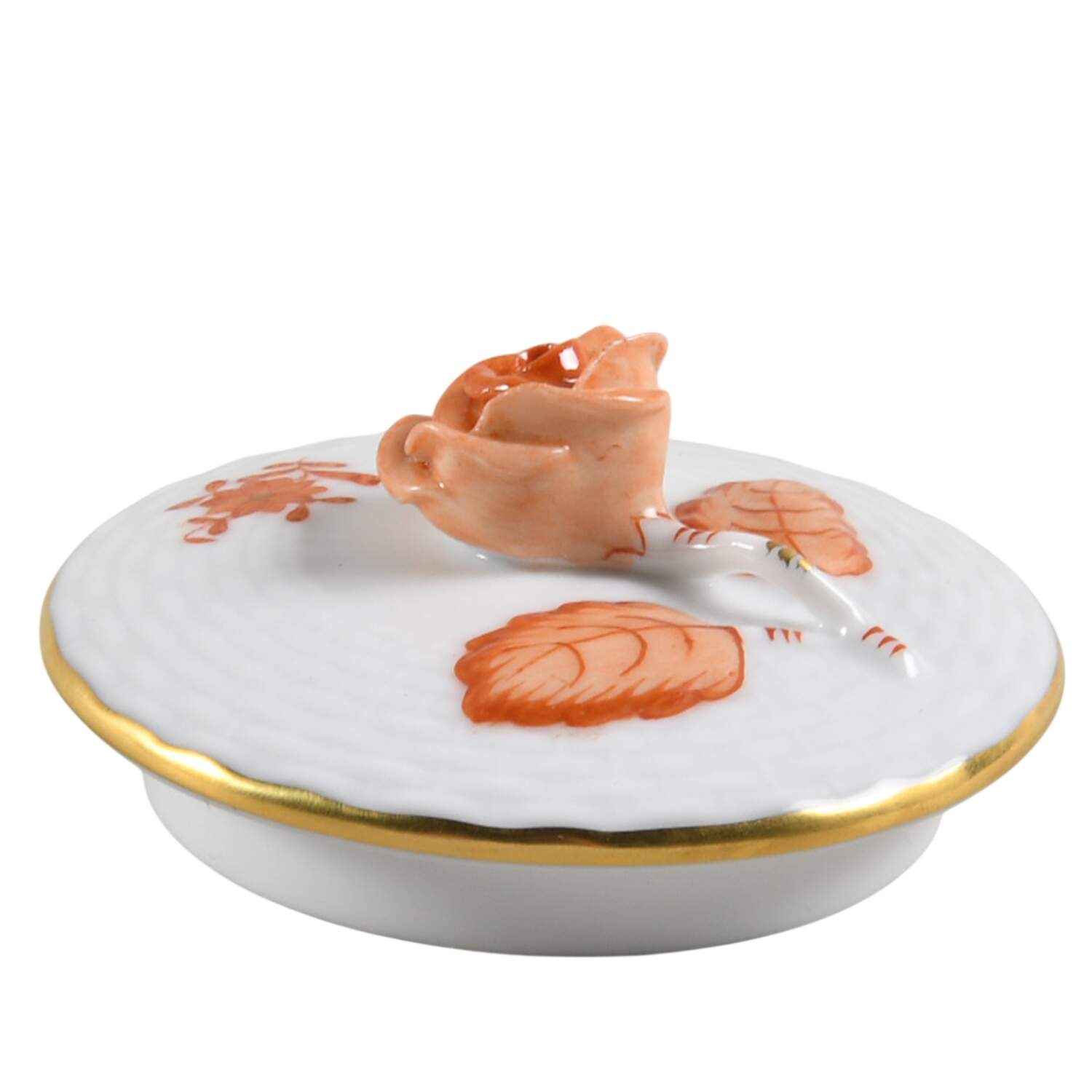 Chinese Bouquet Rust (AOG) Lid for Small Teapot by Herend-1