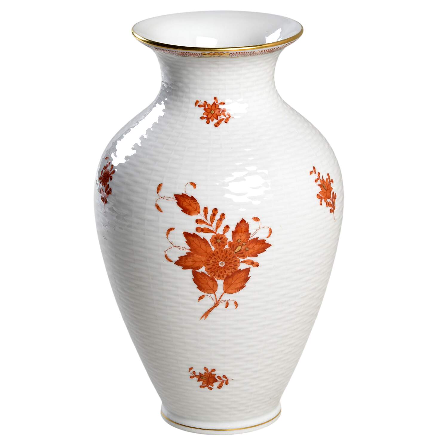 Chinese Bouquet Rust (AOG) 9" Vase by Herend-1
