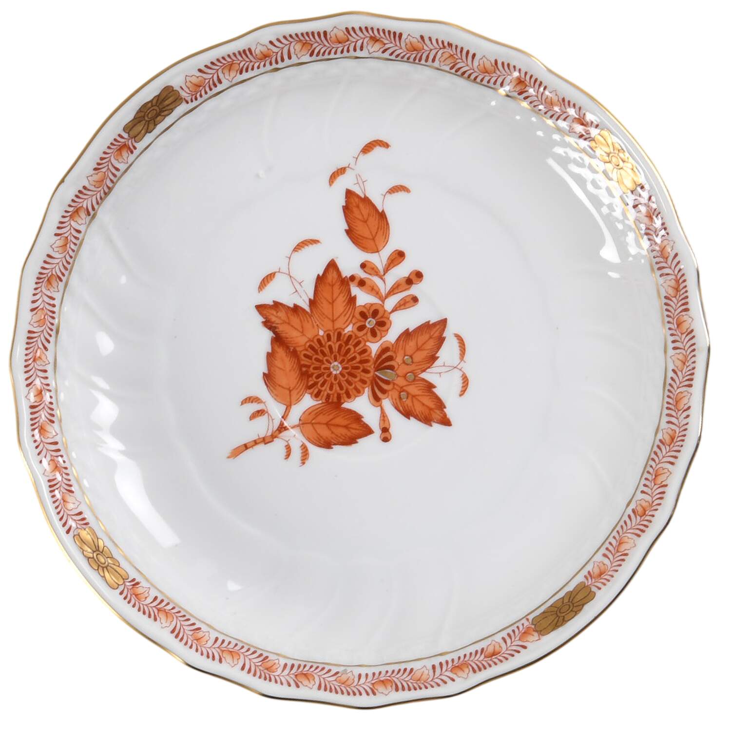 Chinese Bouquet Rust (AOG) Saucer for Flat Cup by Herend-1