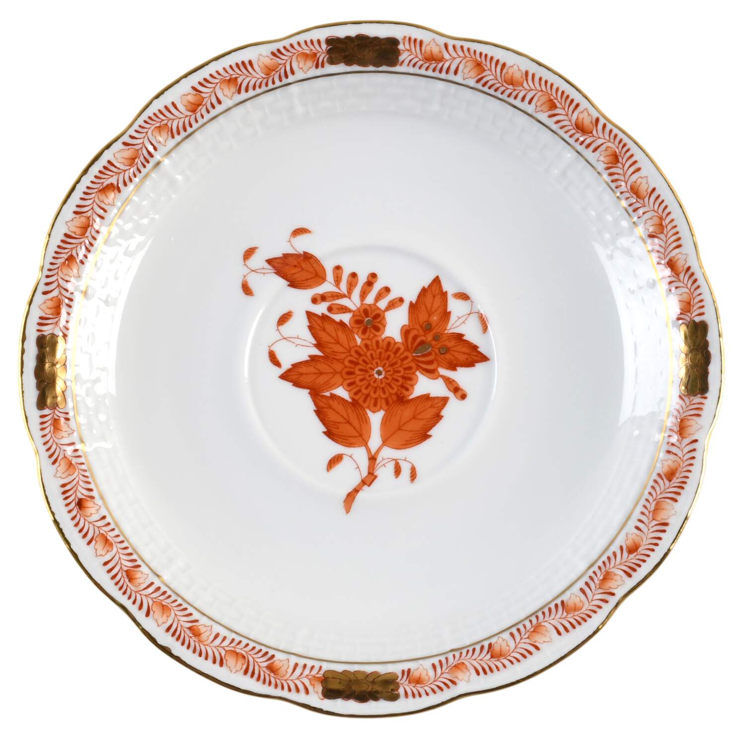 Chinese Bouquet Rust (AOG) Saucer by Herend-1