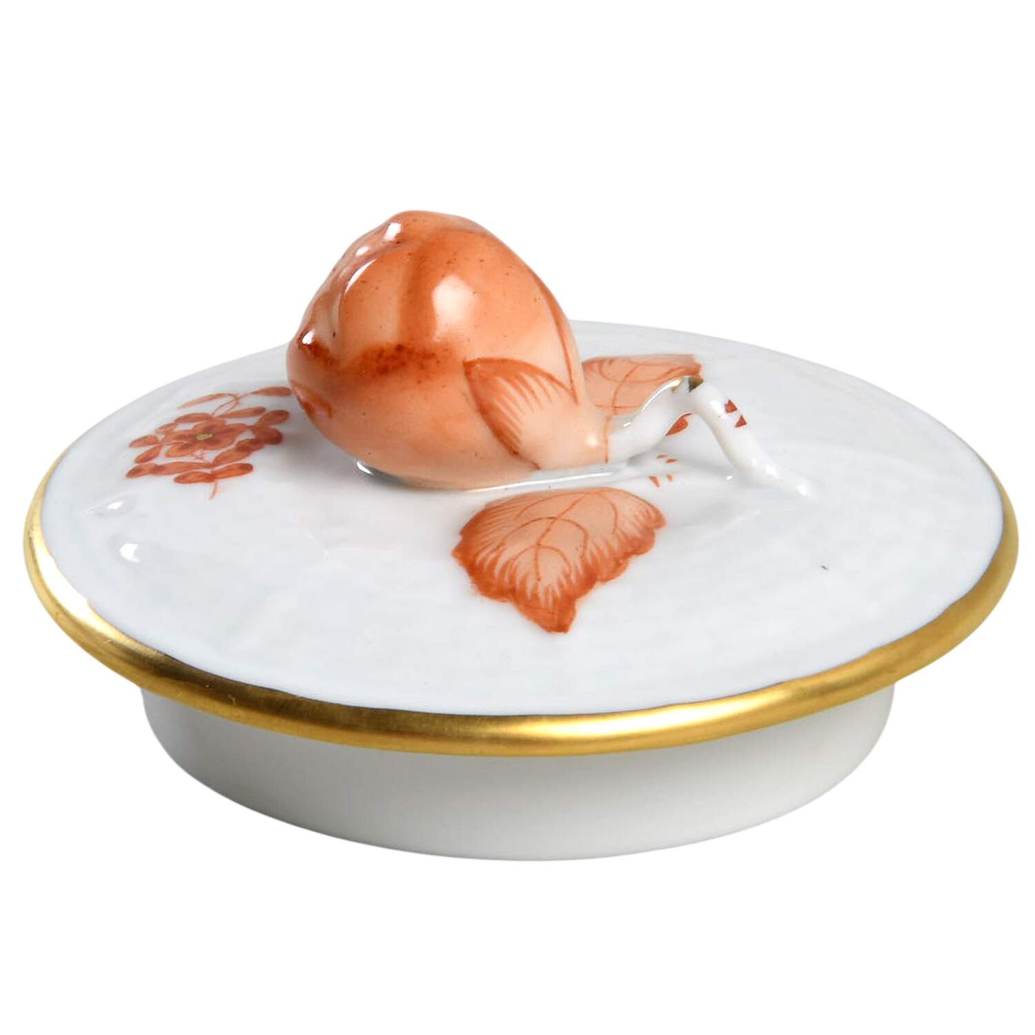 Chinese Bouquet Rust (AOG) Lid for Mini Teapot by Herend-1