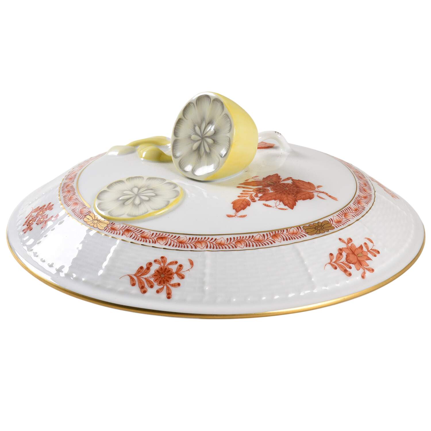 Chinese Bouquet Rust (AOG) Lid for Round Vegetable by Herend-1