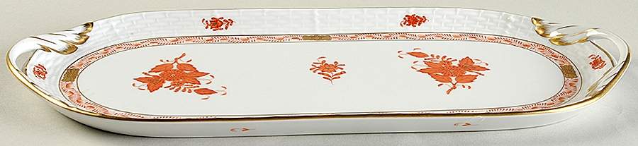 Chinese Bouquet Rust (AOG) 14" Sandwich Tray by Herend-1