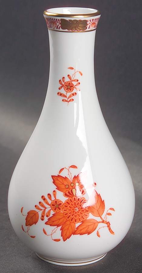 Chinese Bouquet Rust (AOG) 6" Bud Vase by Herend-1