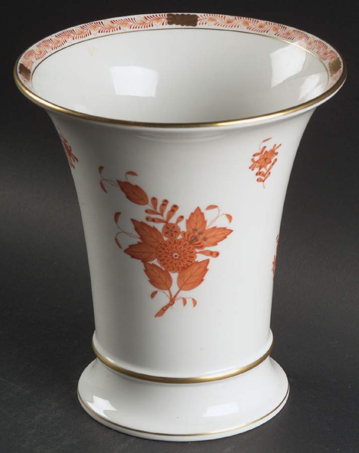Chinese Bouquet Rust (AOG) 7" Flared Vase by Herend-1