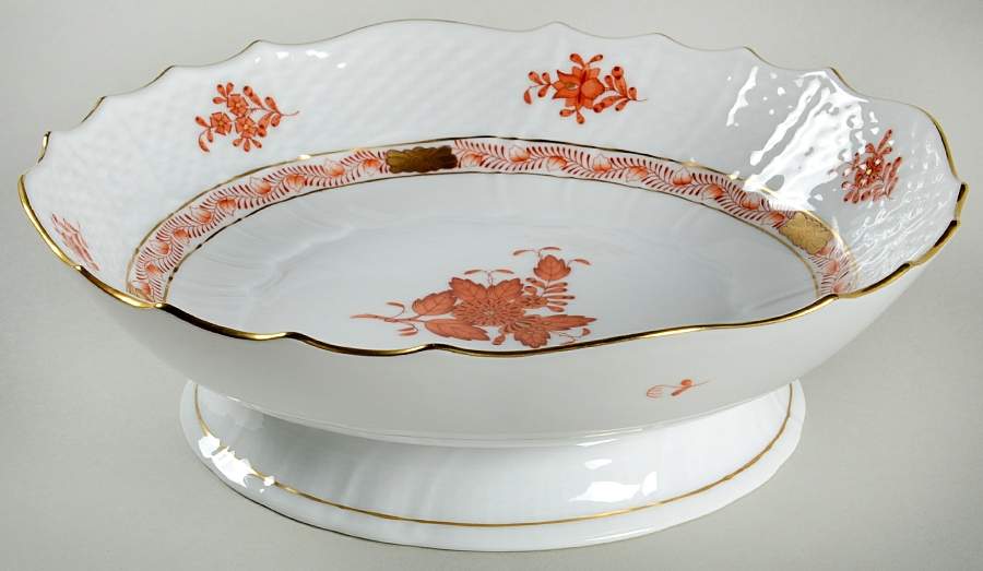 Chinese Bouquet Rust (AOG) Round Compote (Height X Width) by Herend-1