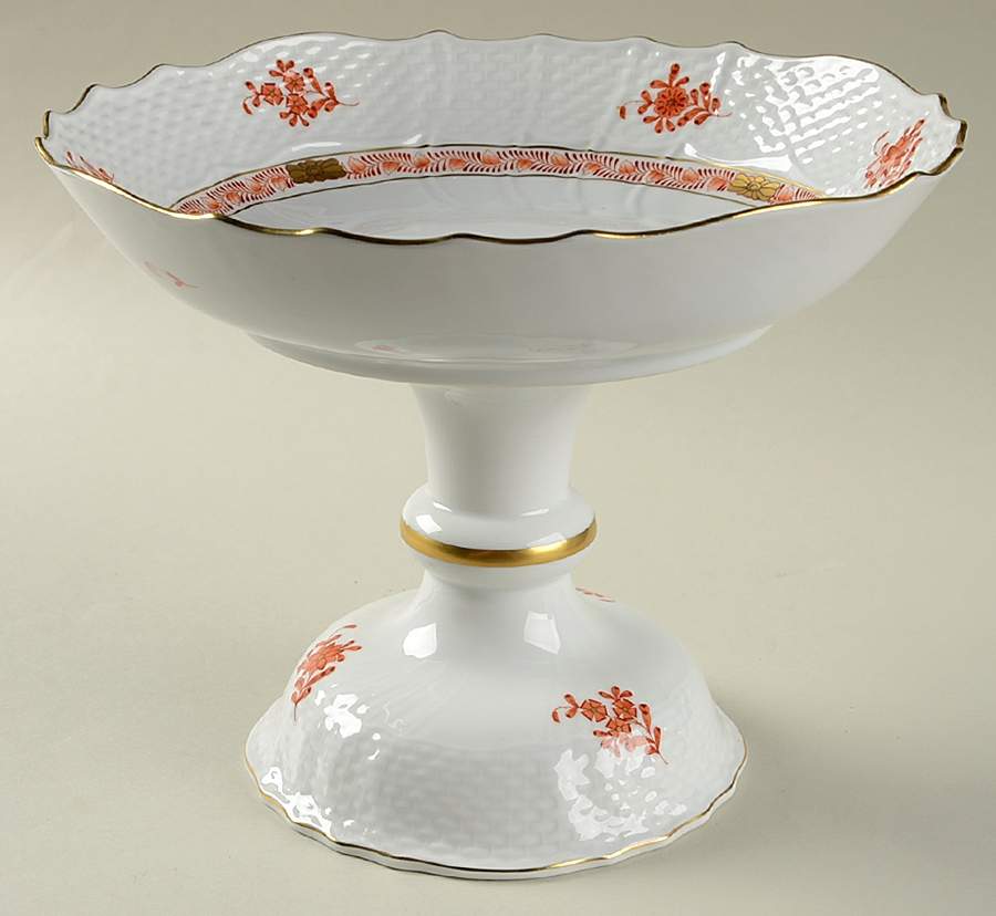 Chinese Bouquet Rust (AOG) Round Compote (Height X Width) by Herend-1