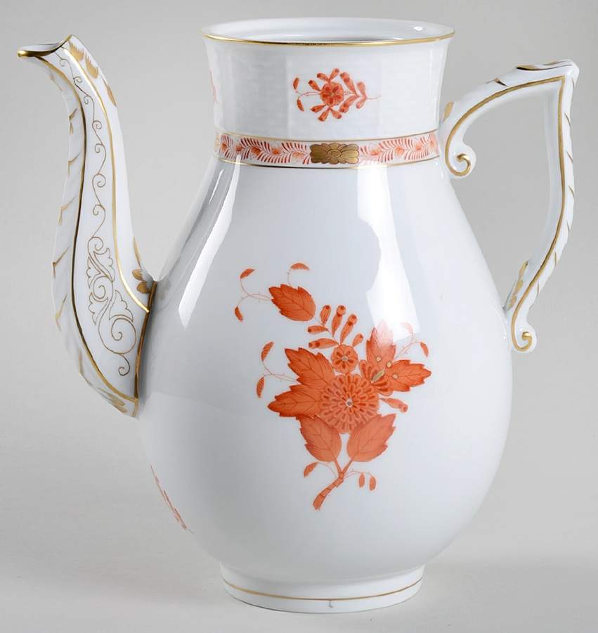Chinese Bouquet Rust (AOG) Small Coffee Pot No Lid by Herend-1