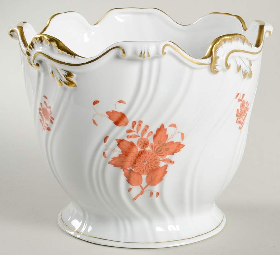 Chinese Bouquet Rust (AOG) 6" Cachepot by Herend-1