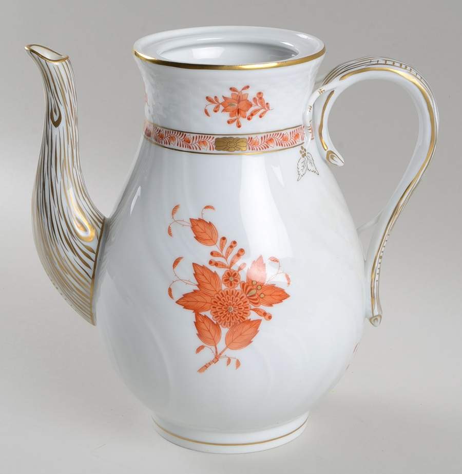 Chinese Bouquet Rust (AOG) Coffee Pot No Lid by Herend-1